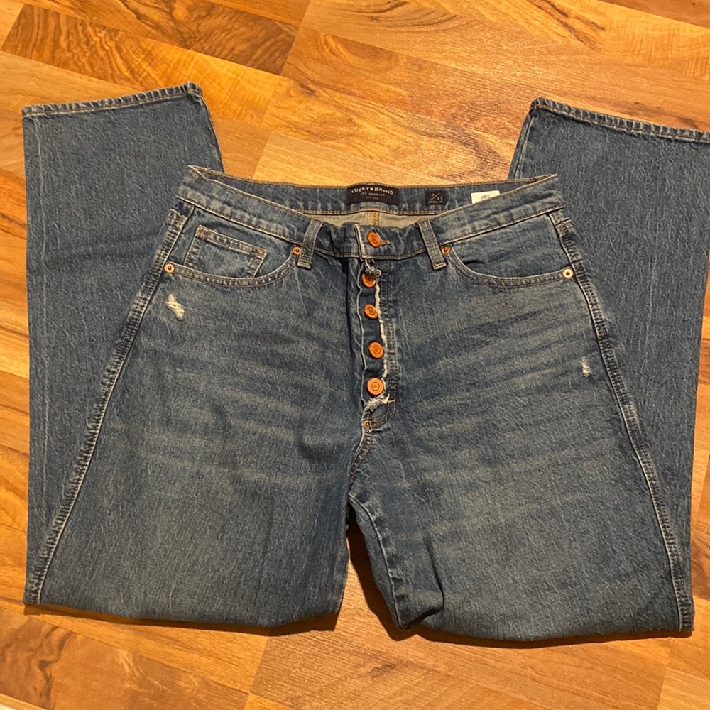 Lucky Brand Size 12 Straight Leg Mid-Rise Jeans